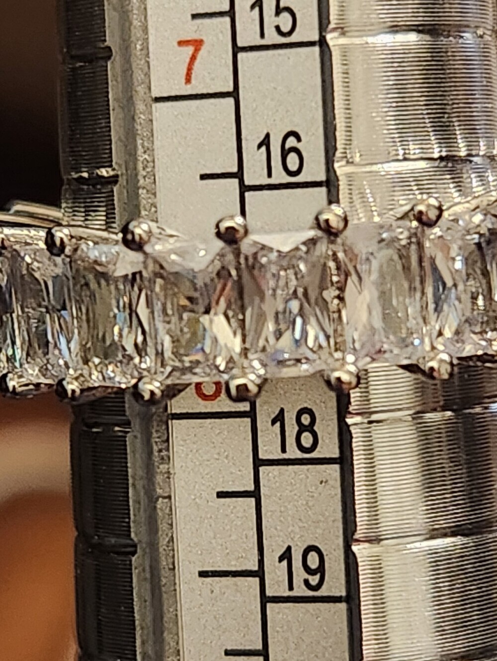 Sterling Silver Clear CZ Emerald-Cut Eternity Band - Silver - Picture 3 of 6